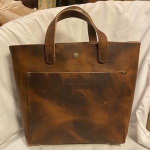 Portland Leather Goods Brown Mini Crossbody Tote